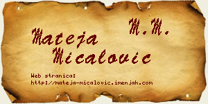 Mateja Mićalović vizit kartica